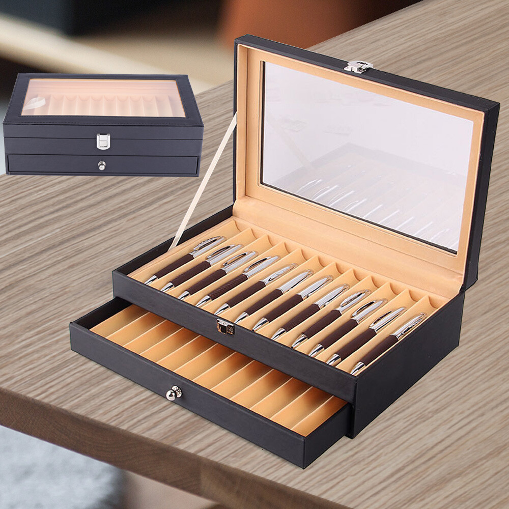 24/36 Slots Fountain Pen Display Box Pencil Storage Organizer Case Collection