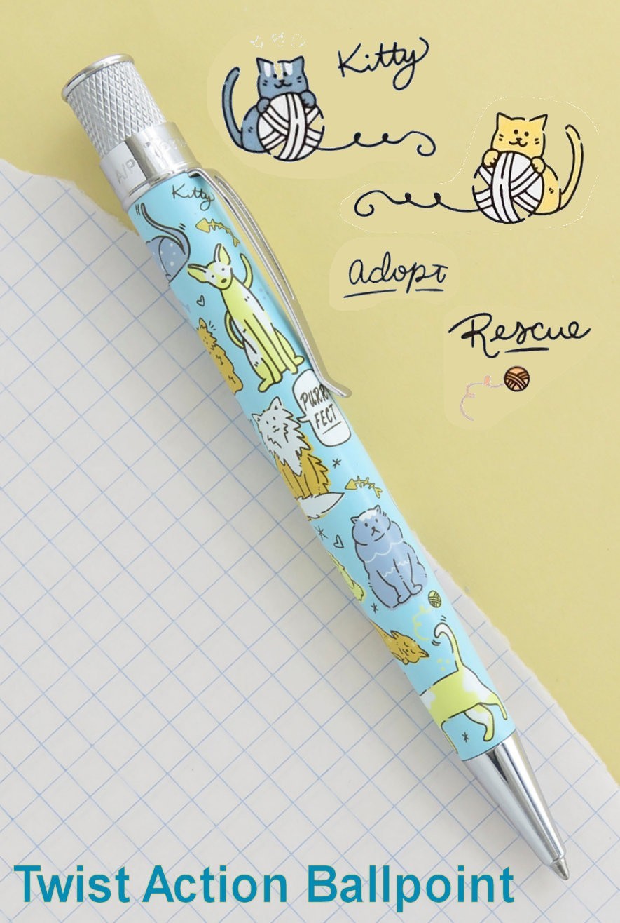 Retro 51 #VBP-2532 Cat Rescue #6 Twist Action Tornado Ballpoint Pen