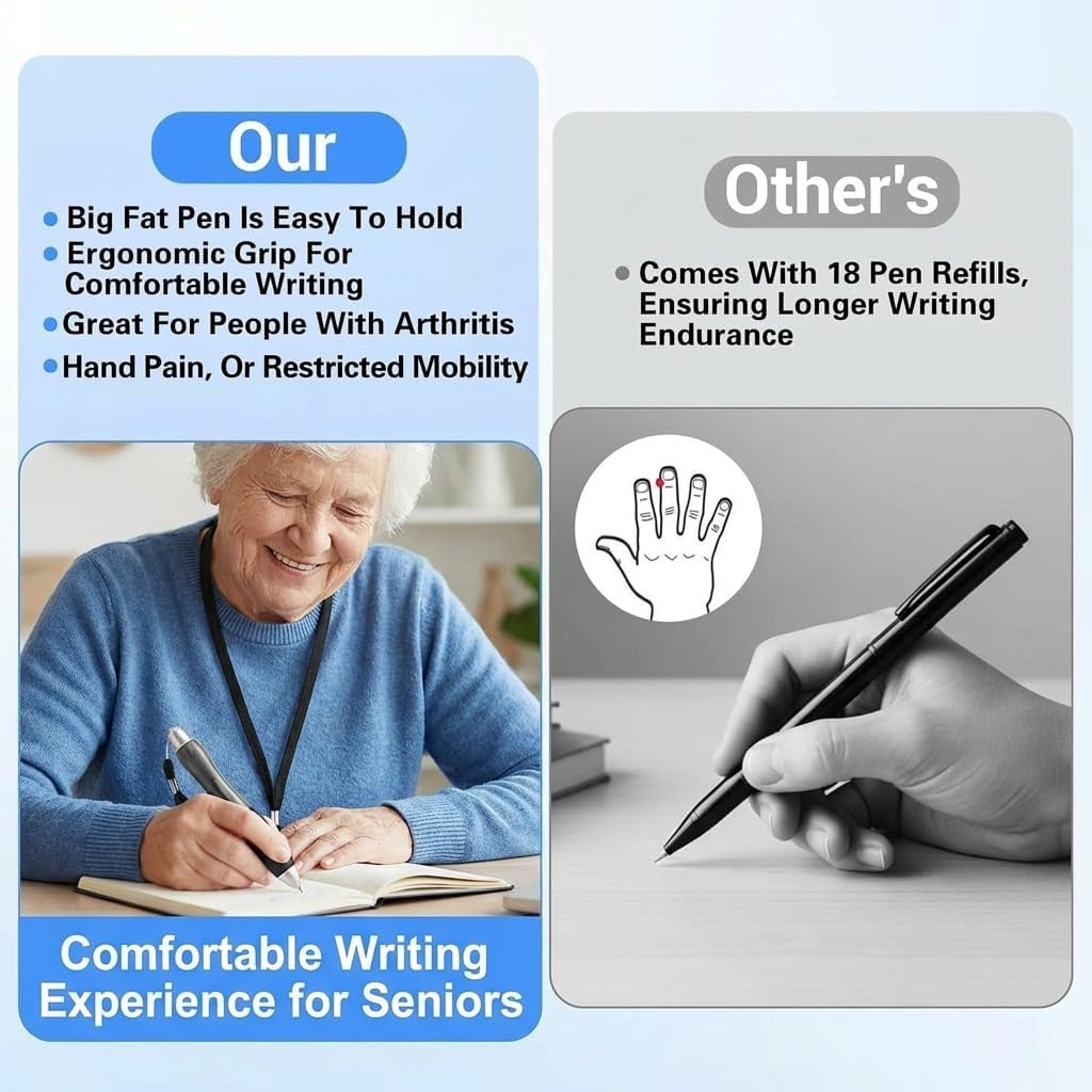 Ergonomic Fat Grip Pens 14Pcs – Large Barrel Writing Aids for Arthritis Tremor |