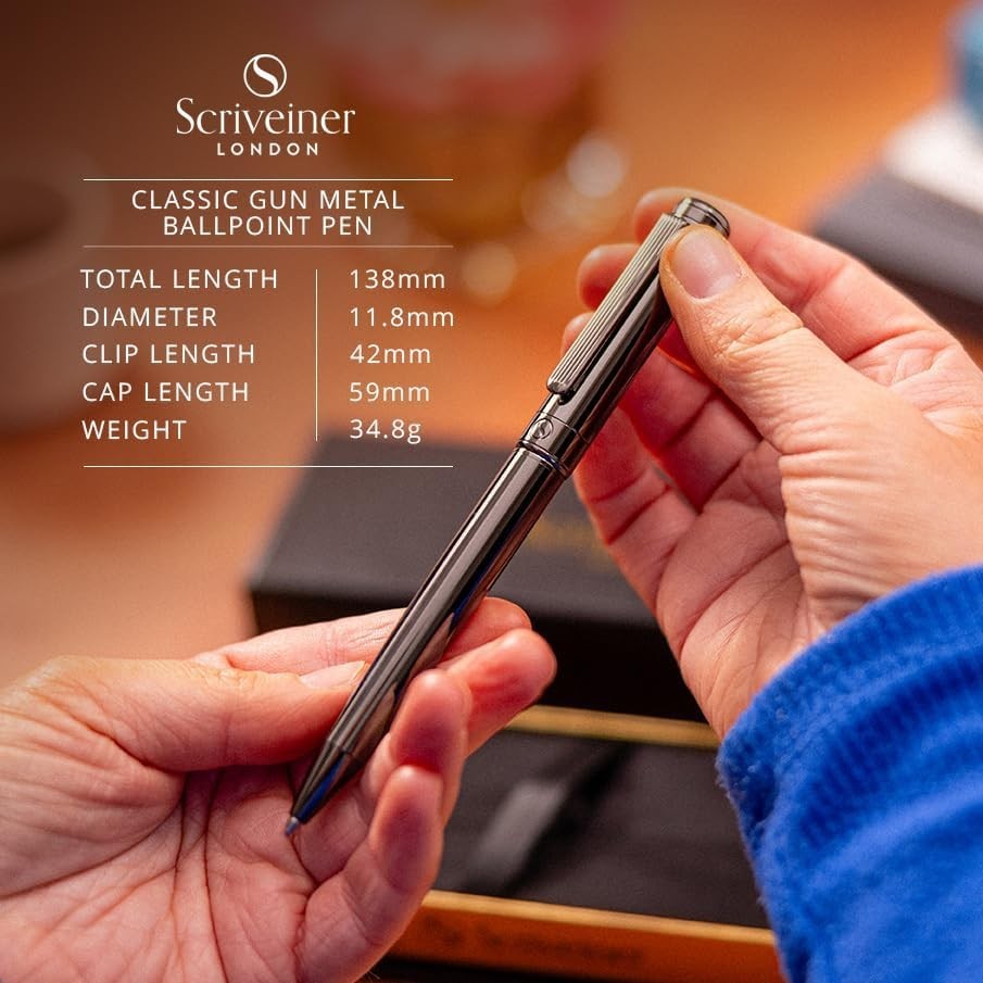 Fancy Designer Gun-Metal Ballpoint Pen with Gift Box