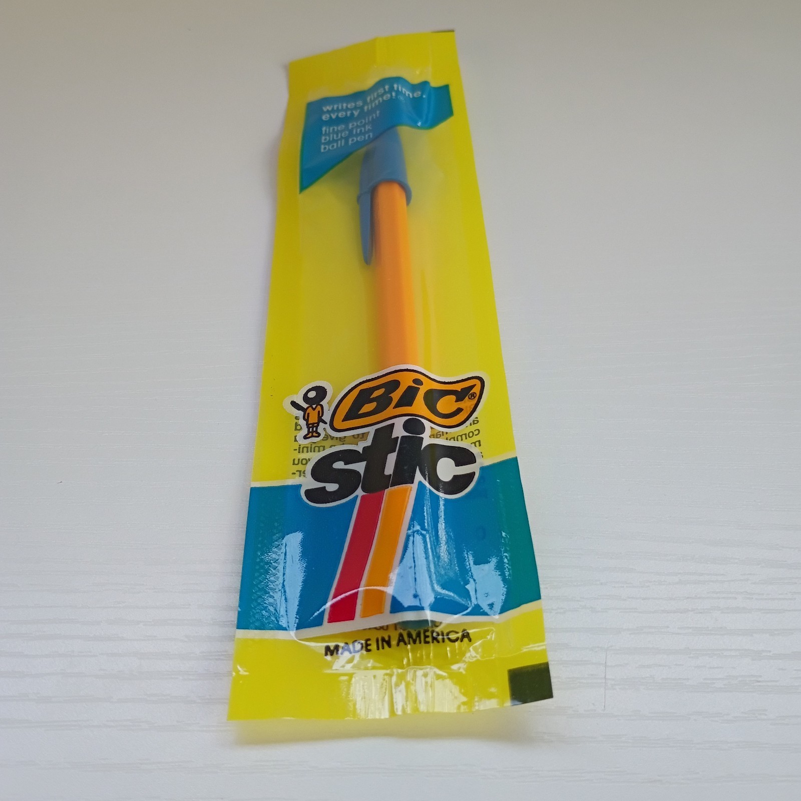 NOS VINTAGE 1985 BIC STIC – BLUE INK FINE BALL POINT PEN USA SEALED