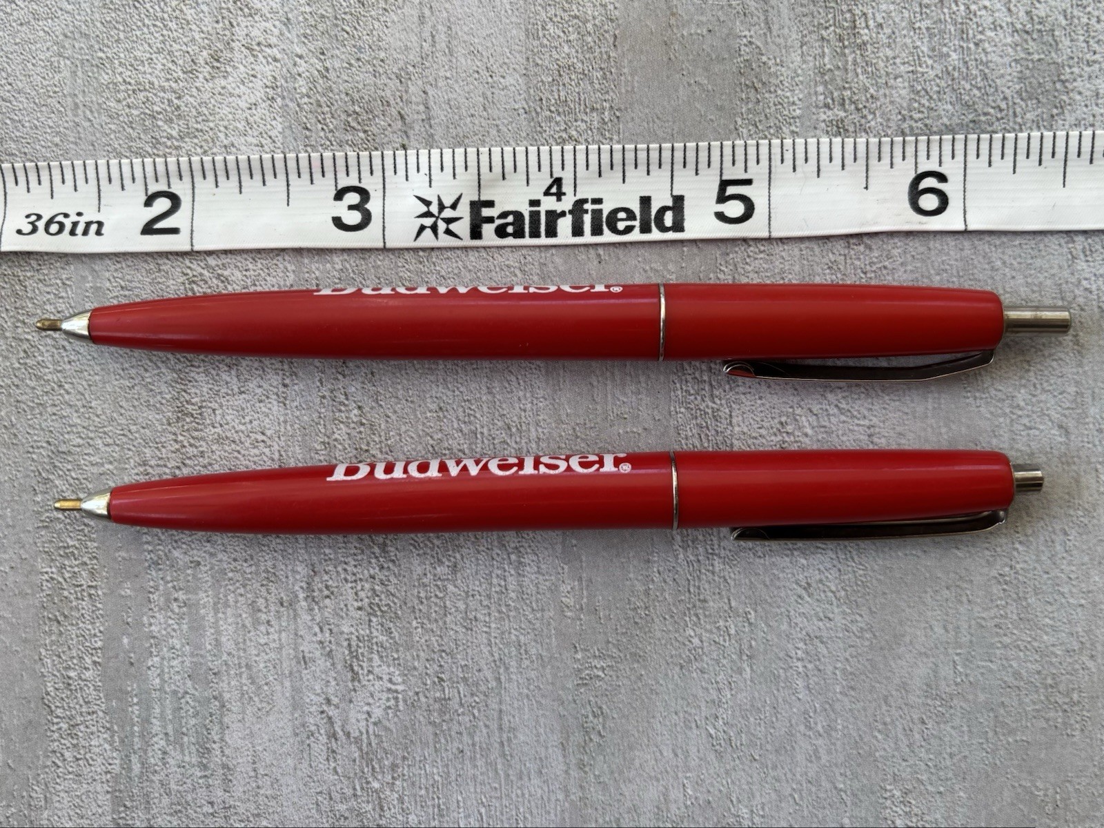 Vintage Budweiser Pens Red & White USA Beer Alcohol Advertising ~Dry Ink~