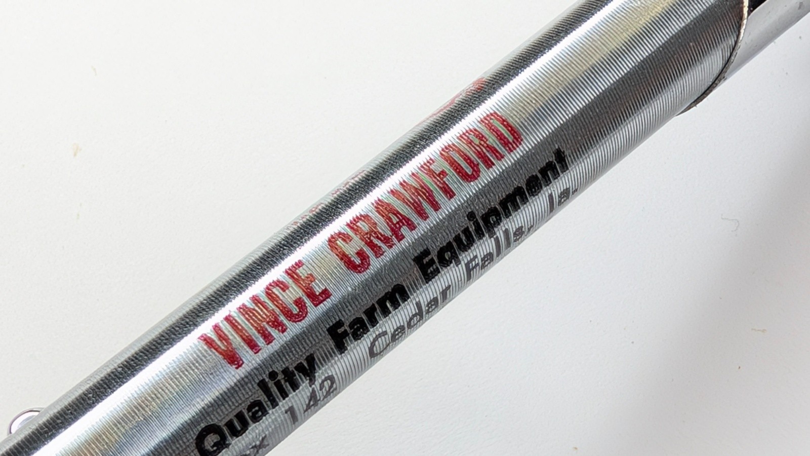 c1960s Vince Crawford Quality Farm Equipment Cedar Falls Iowa Ballpoint Pen G16