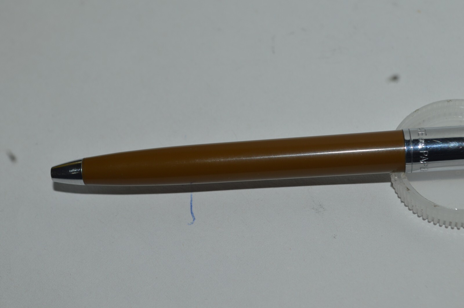 PAPER MATE Profile Slim Grip Ballpoint Pen Brown-Chrome Barrel Made In USA 1990s