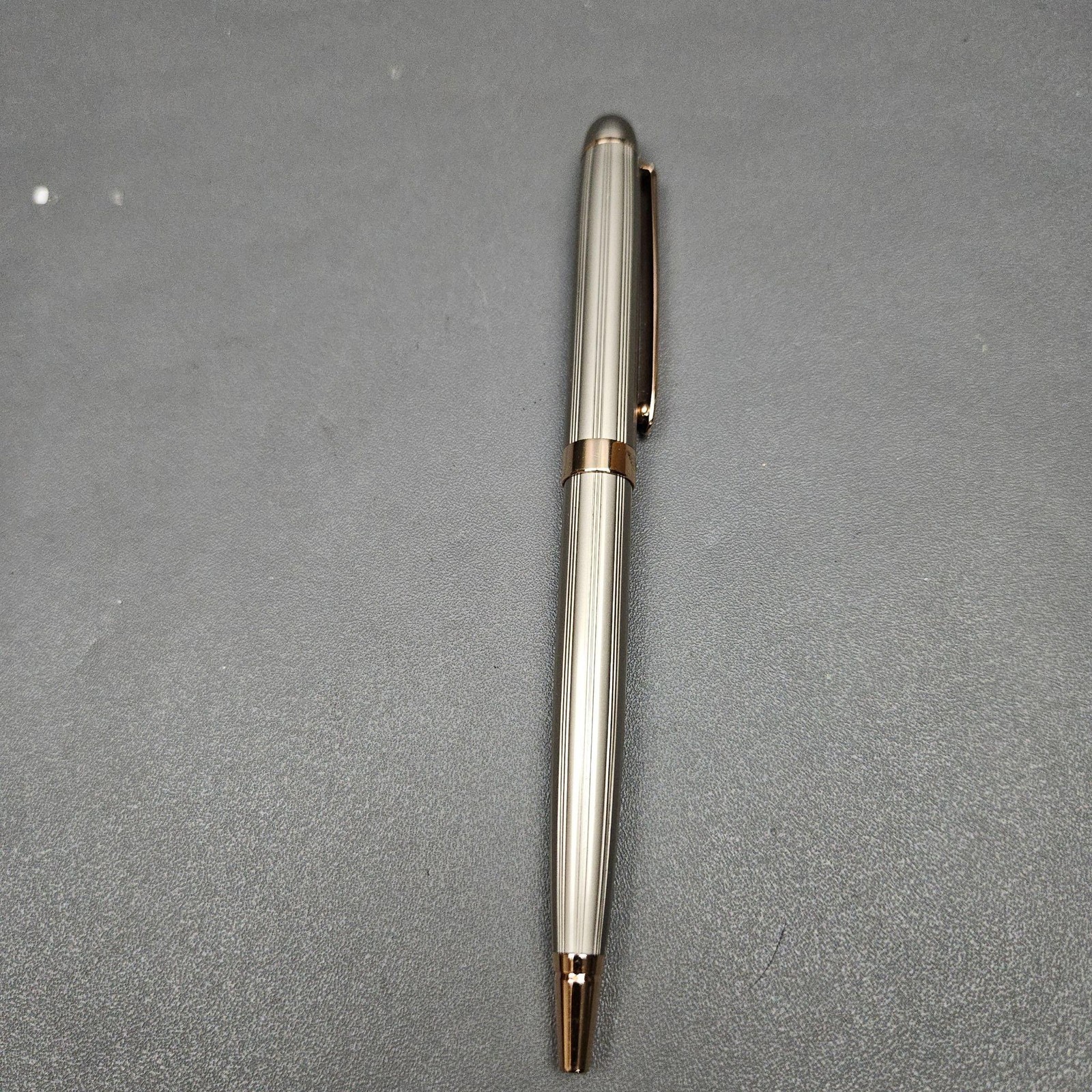 Retro 51 1951 MBP212 Nickel Ballpoint Pen Gold Trim Black Ink Wood Case Taiwan