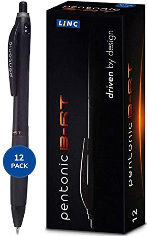 Pentonic BR-T Retractable Ballpoint Pens, 12 Count 12 Count (Pack of 1) Black