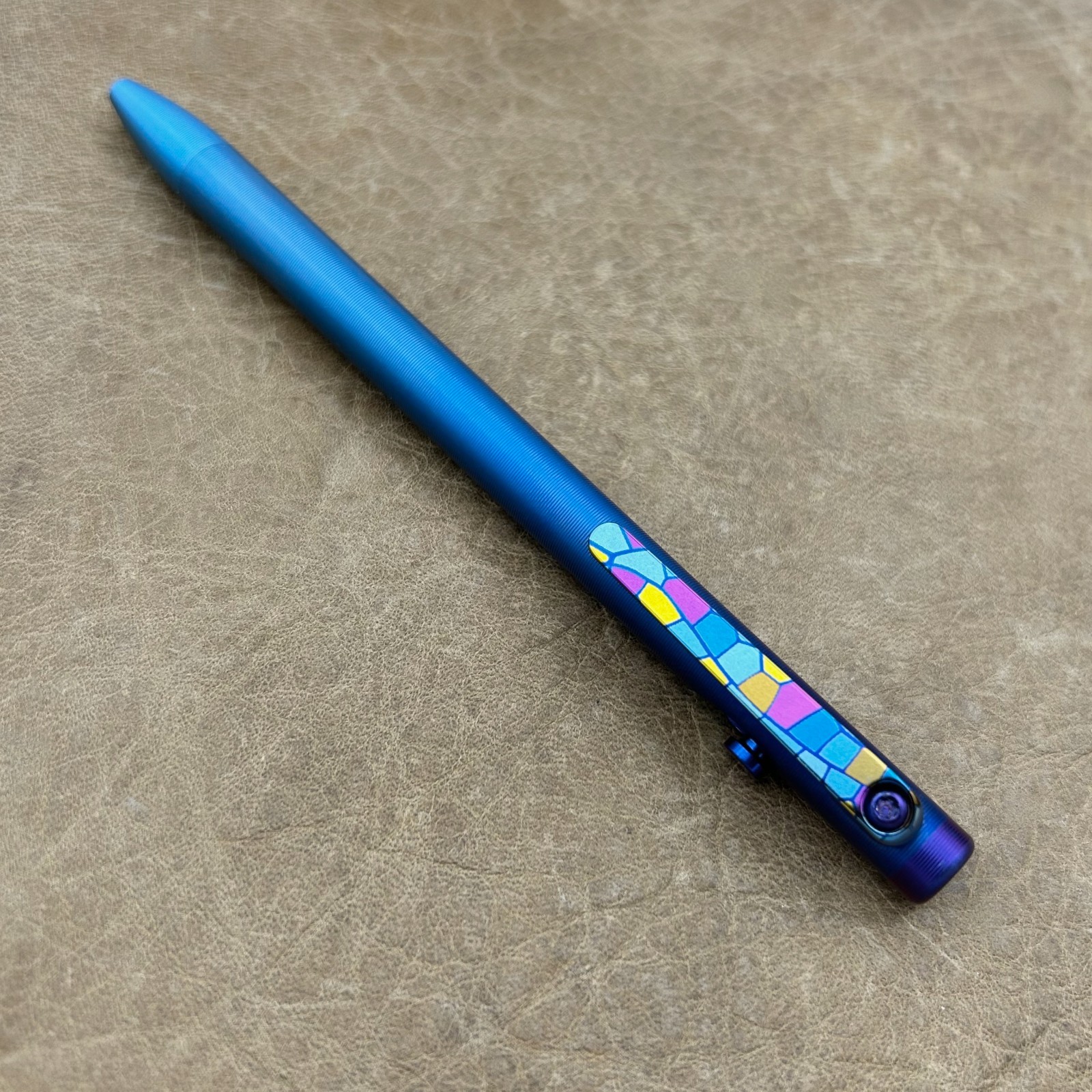Tactile Turn – Titanium Slim Bolt Action Standard Size Pen Custom Dragonfly Clip