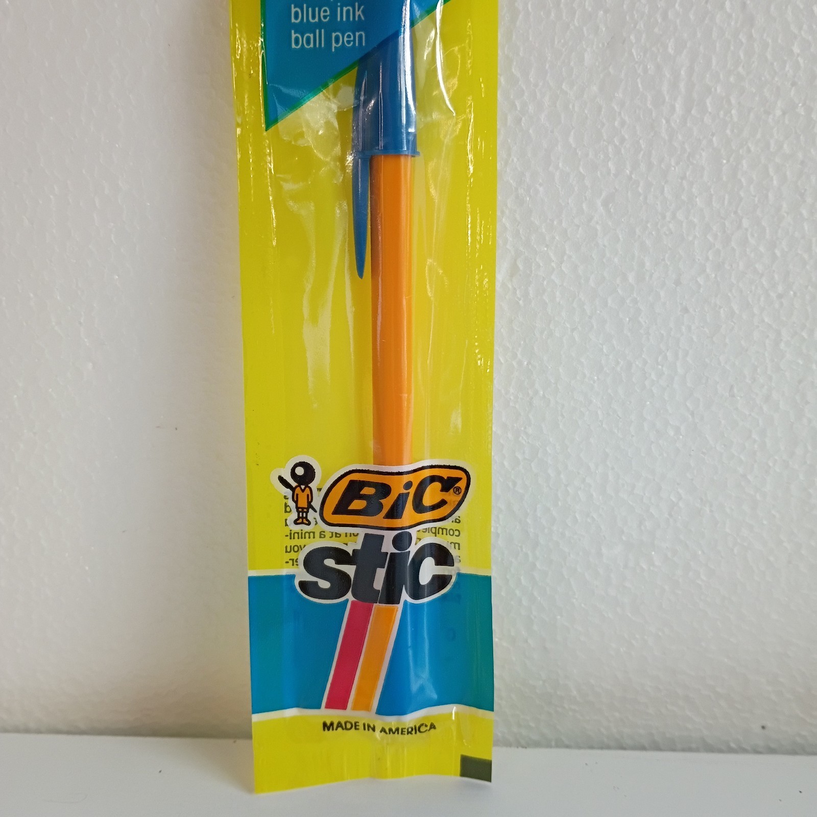 NOS VINTAGE 1985 BIC STIC – BLUE INK FINE BALL POINT PEN USA SEALED