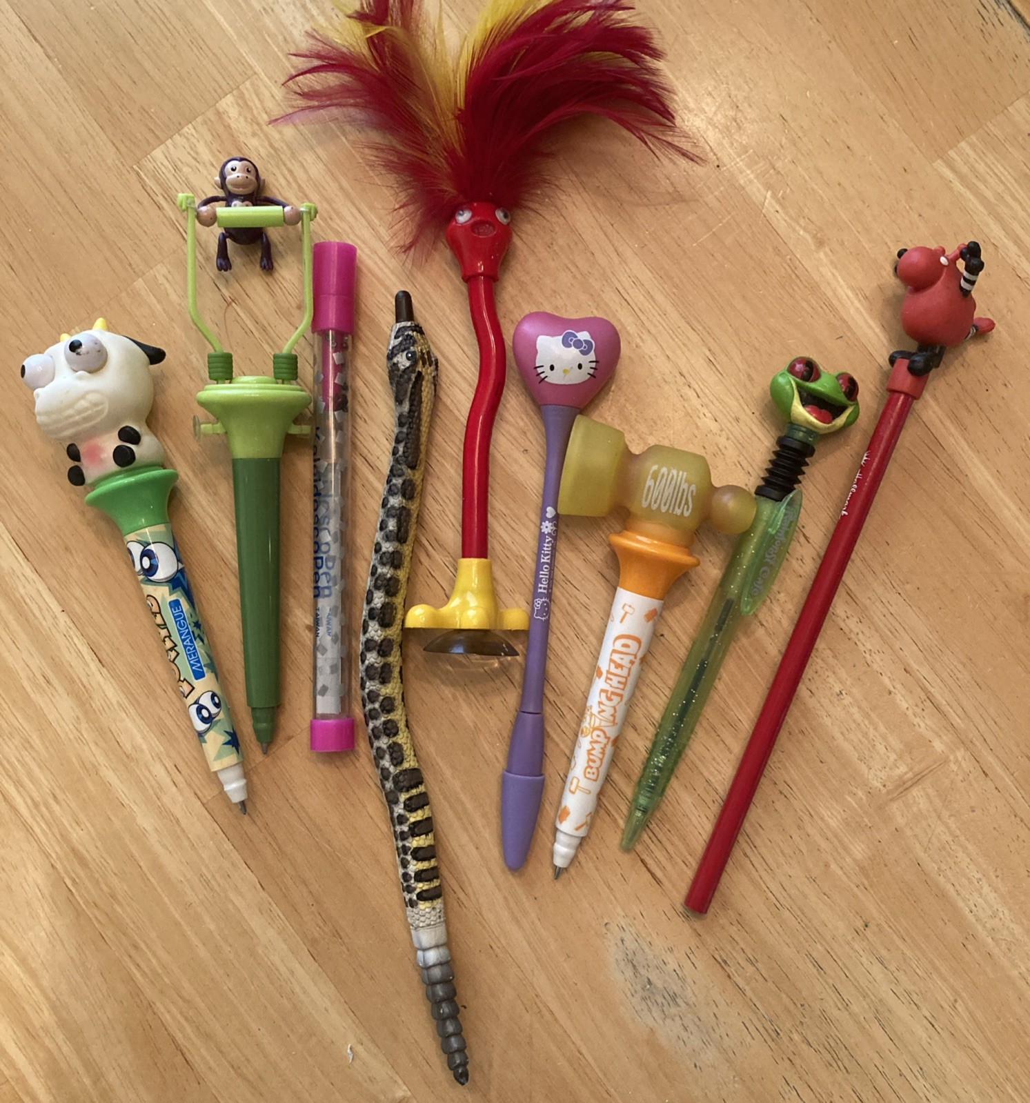VTG 90’s Pens & 1 Pencil Lot Of 9 Rainforest Cafe Hello Kitty PopEyes ++