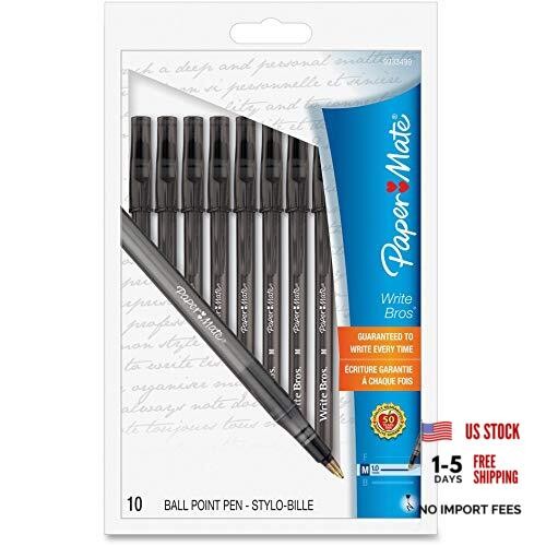 Paper Mate 9333499 Black Medium Tip Write Brothers Stick Ballpoint Pens 10 Coun