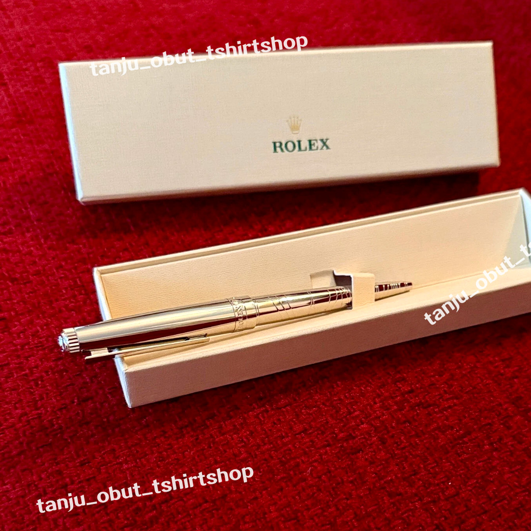 HOT Rolex Silver Scribe Platinum Wave Cut Ballpoint Pen, Refillable, AD VIP Gift