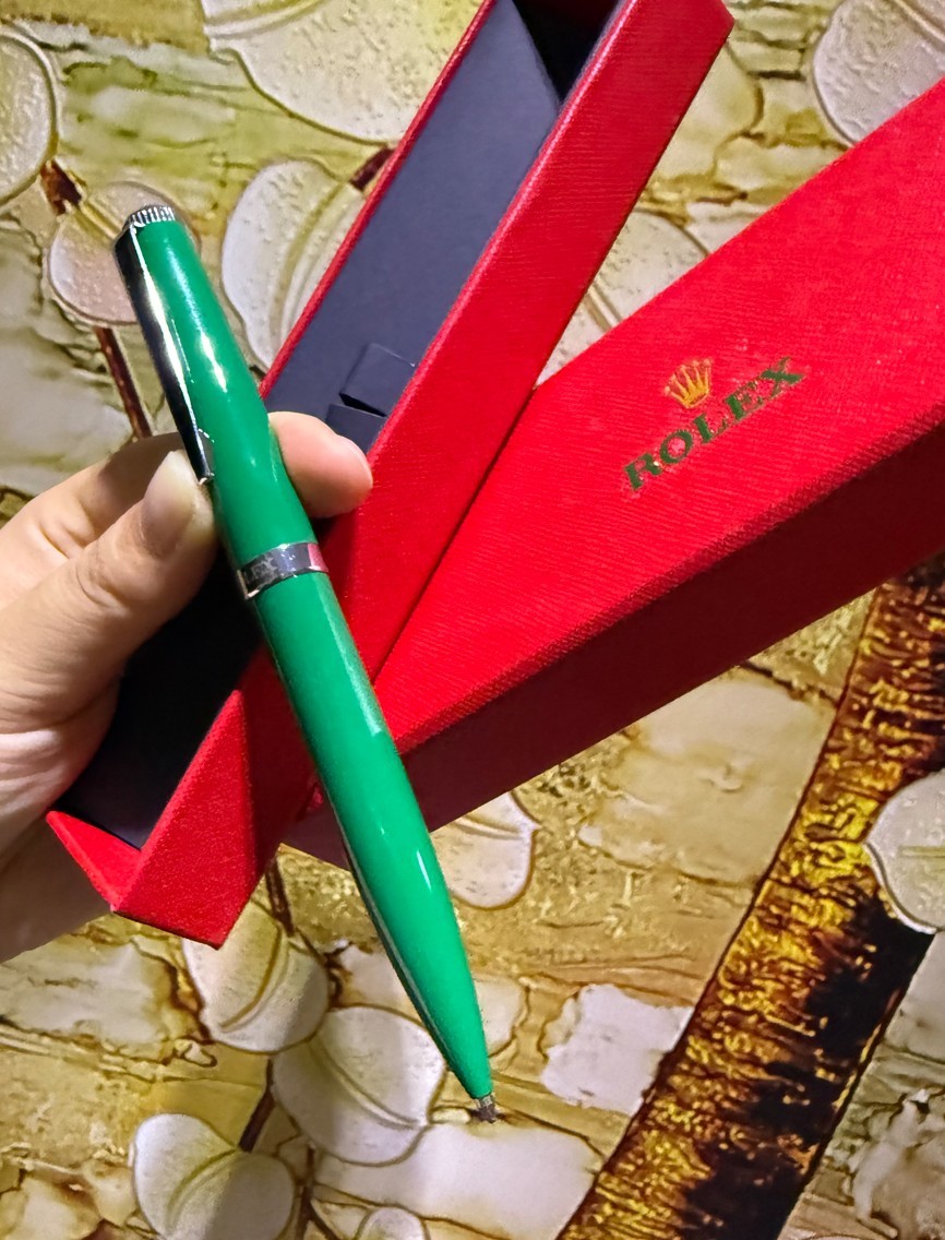 Rolex Emerald Green Twist Ballpoint Pen New with Box VIP Gift