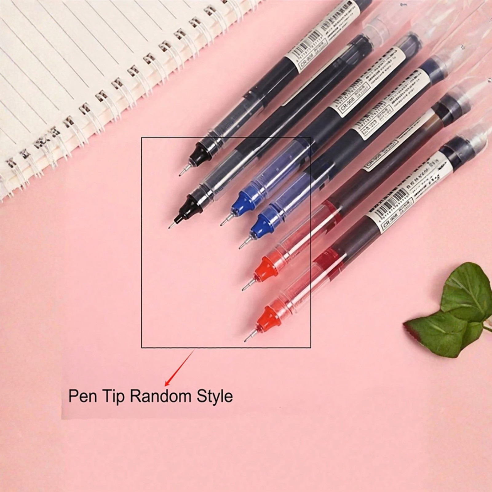 5Pcs/Set Liquid Ink Gel Pens Quick Dry Ink Black/Blue/Red 0.5mm Signature Pen US