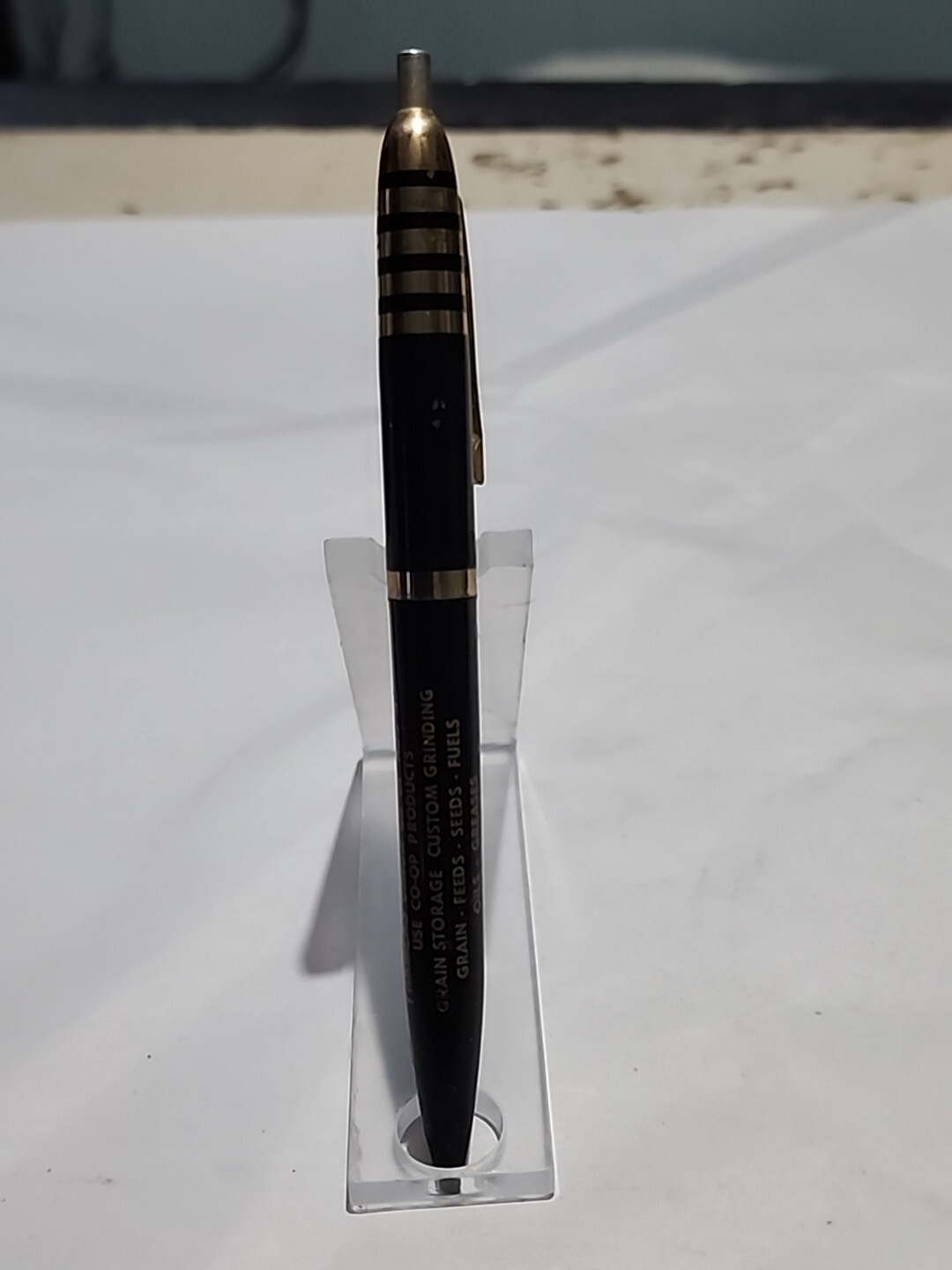 VTG Wings Celluloid Ballpoint Pen Farmers Union Co-Op Assoc. Blue Hill NE A91