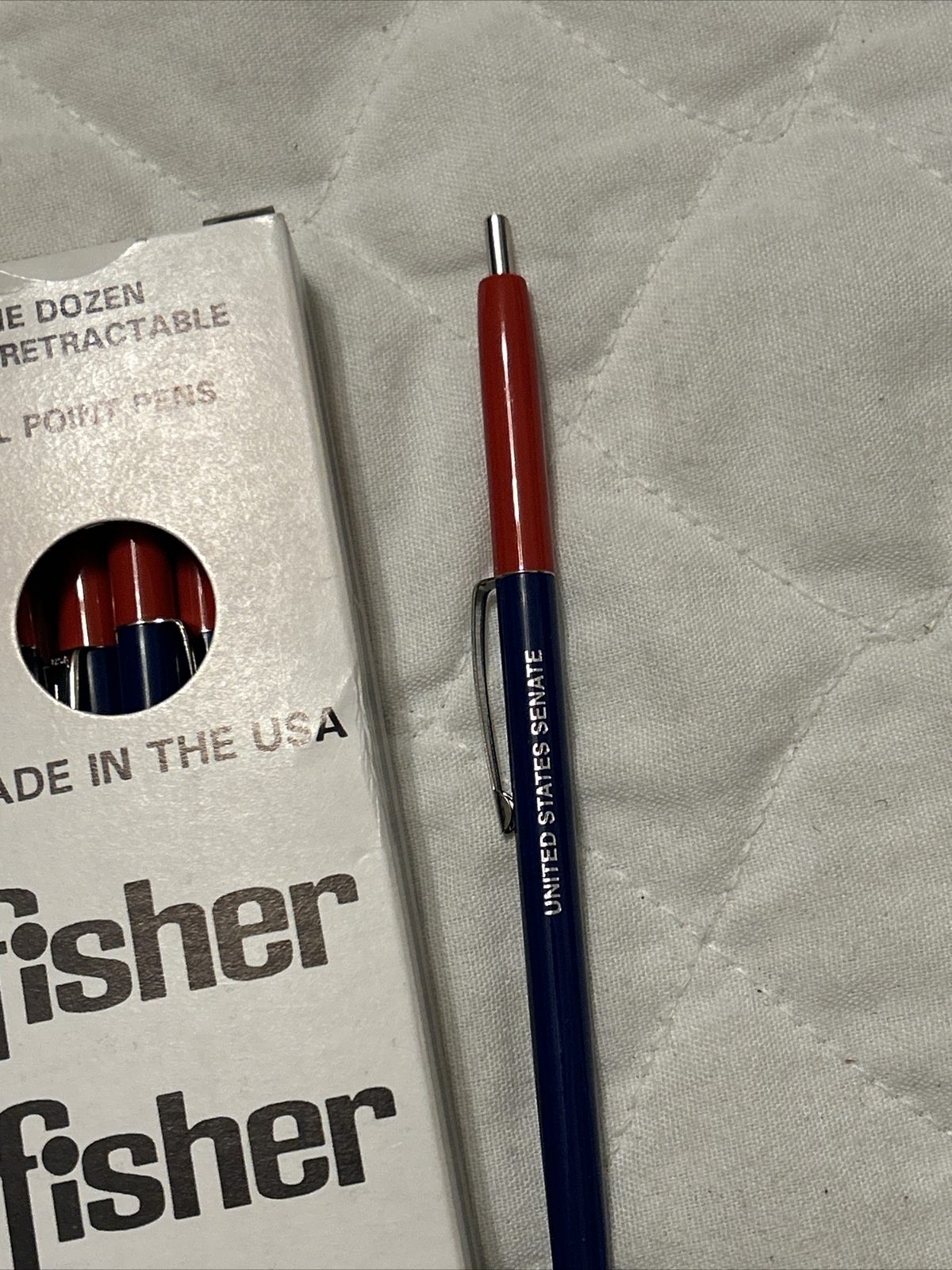 (12) Vintage Pen United States Senate Red White Blue Retractable Government USA