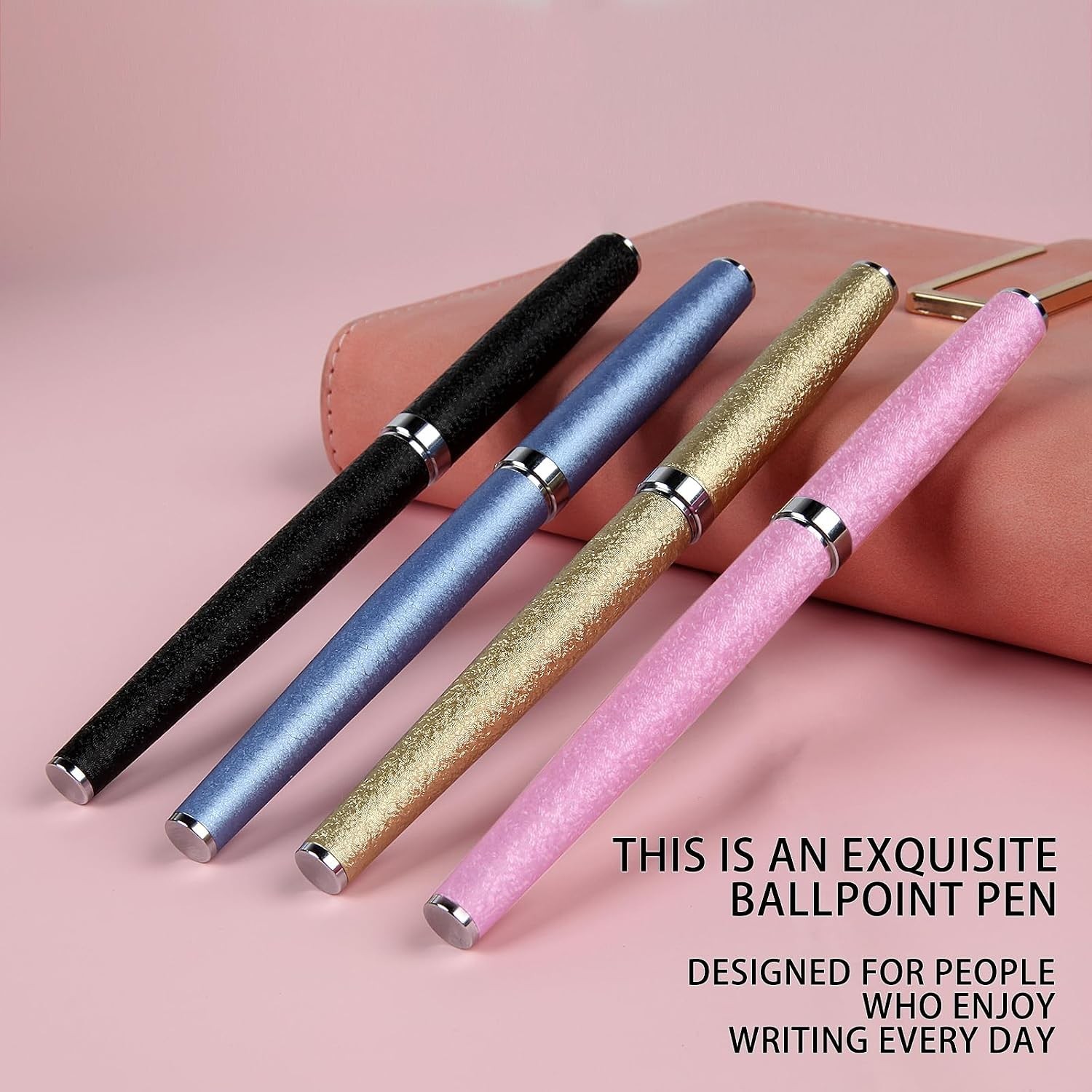 Nice pens,luxury pen with cace,fancy pens Ballpoint Pen Smooth writing Pink