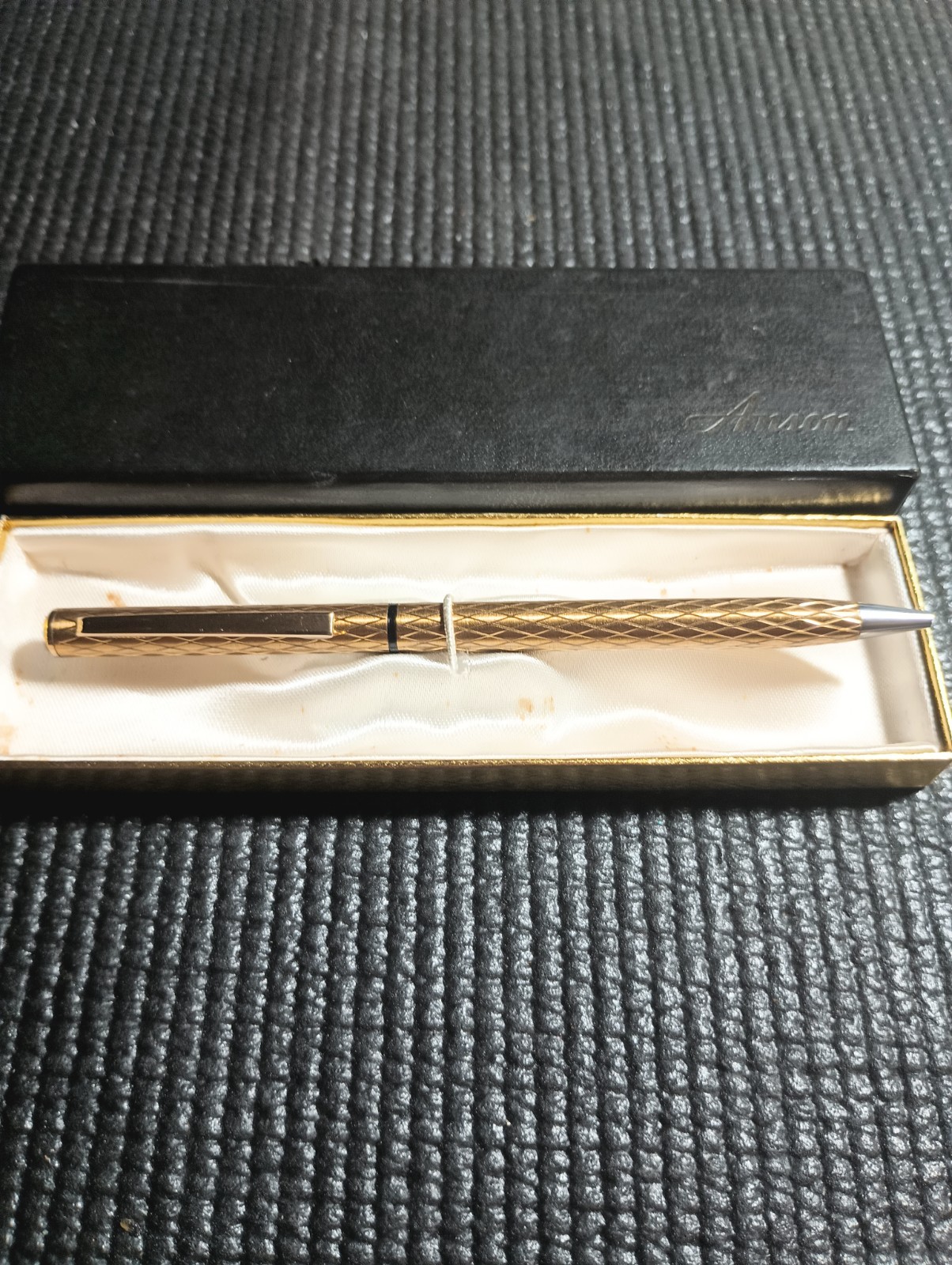 Aurora Gold Tone Ball Point Pen Vintage Carpogiani Bologna, Italy Original Box