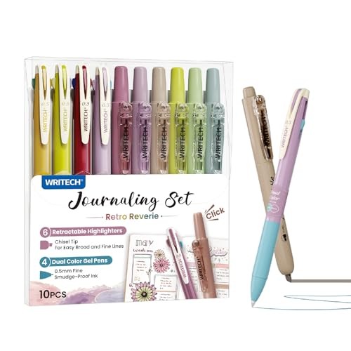 Gel Pens Journaling Highlighters: Journal Set Aesthetic Assorted Color Vintage