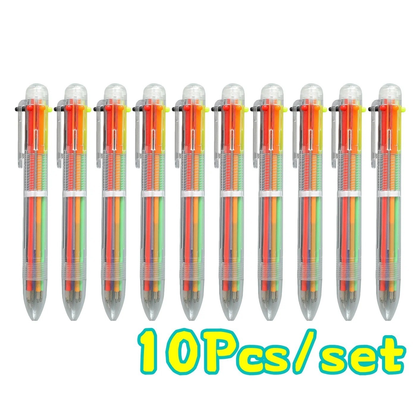 1pc MultiColor 6 in 1 Color Ballpoint Pen Ball Point Pens Kids School Office