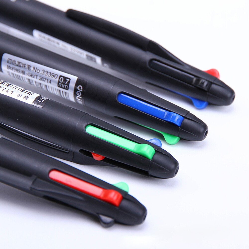 4in1 Multicolor Ballpoint Pen 0.7mm Refill Retractable School Office Fine Point