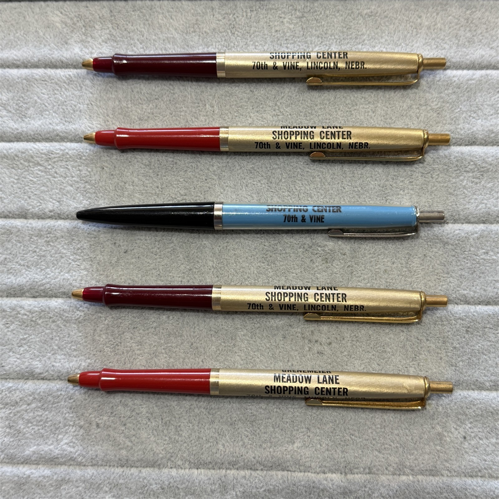 Lot of 5 Grenemeier Meadow Lane Shopping Center Lincoln Nebraska Ballpoint Pens