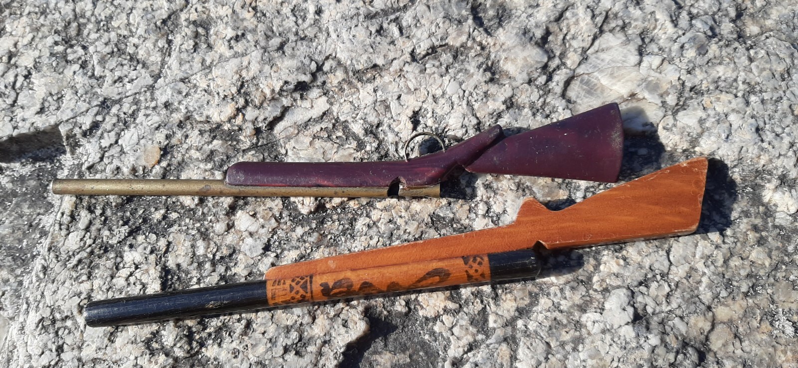 2 ballpoint pens. USSR. One of plastic and metal. one wooden. in the form of a r