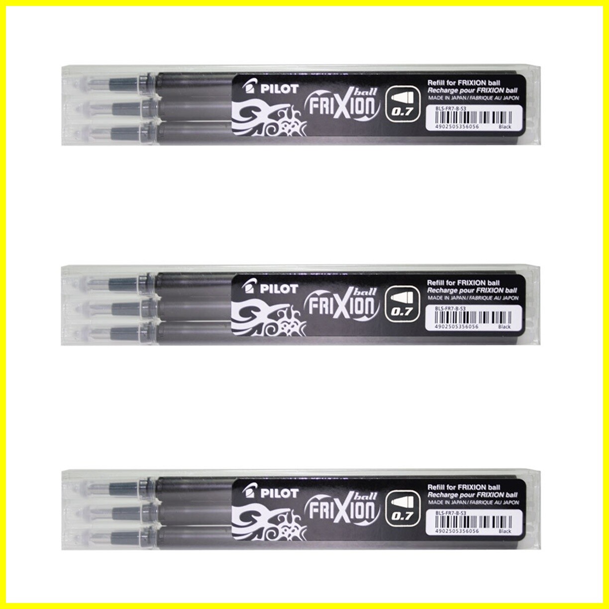 Pilot FRIXION Refills Blue / Black ERASABLE roller ball Marker pen 0.7mm