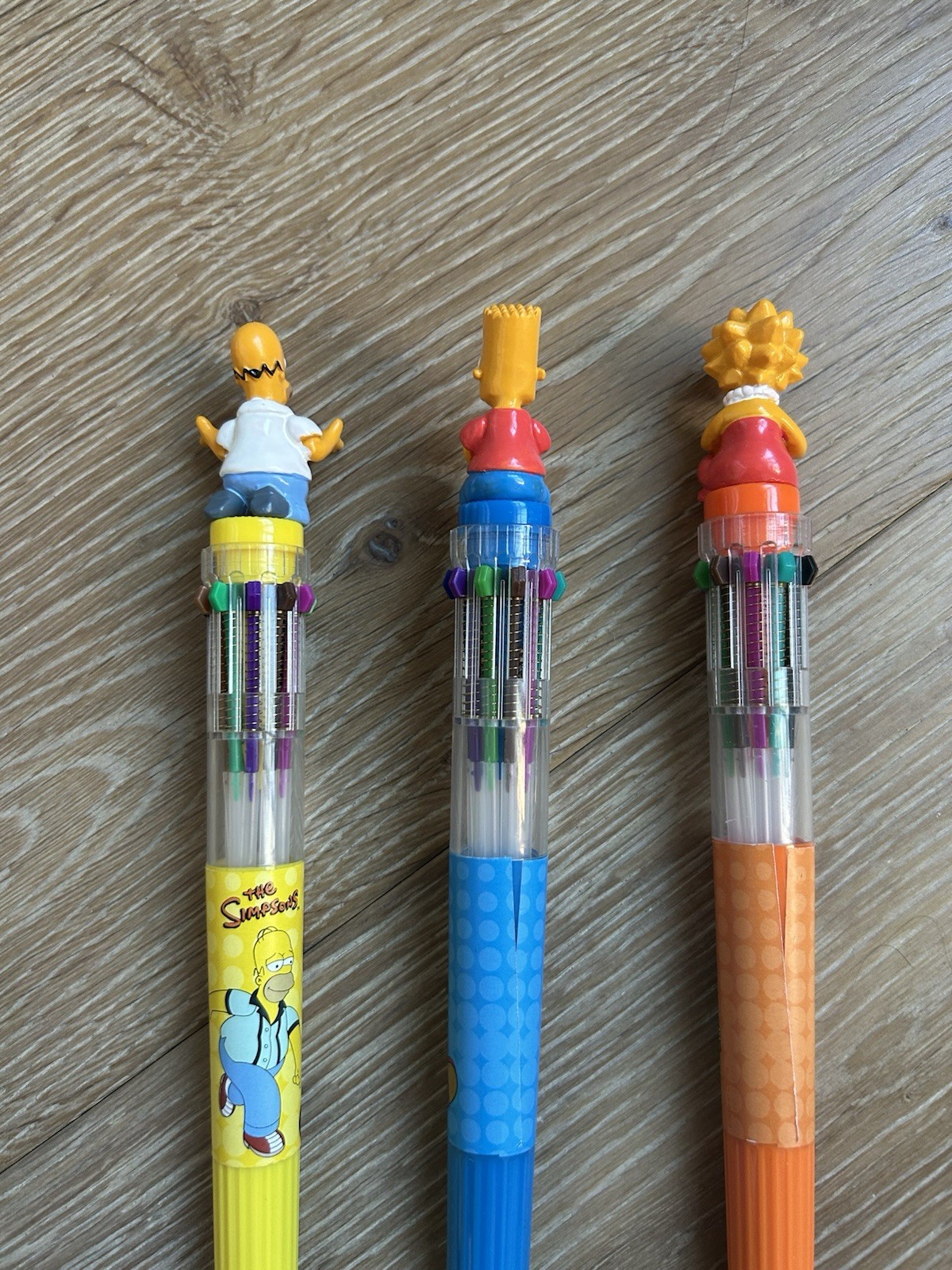 Homer Bart Lisa Simpsons Figurehead Multicolor Ball Point Pen Prototype Rare 3pc