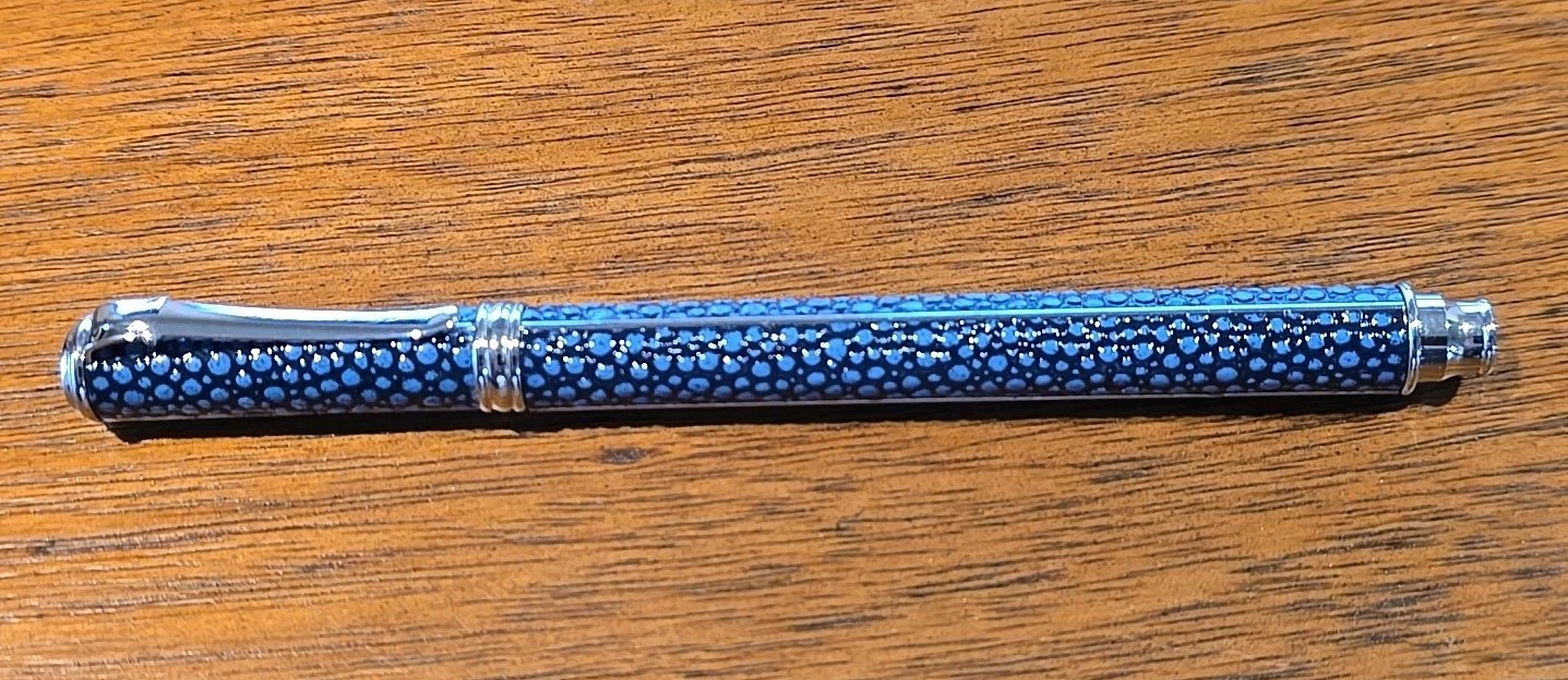 New Duke Textured Ball Point Cap Pen Black Blue Pebble