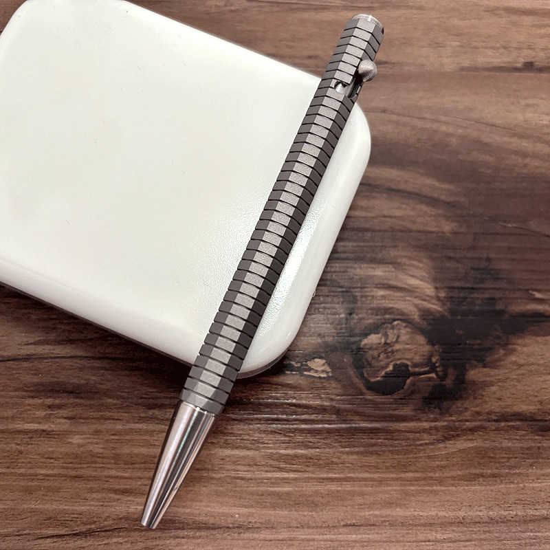 EDC Solid TC4 Titanium Alloy Bolt Ballpoint Pen Business Office Singnature Pen