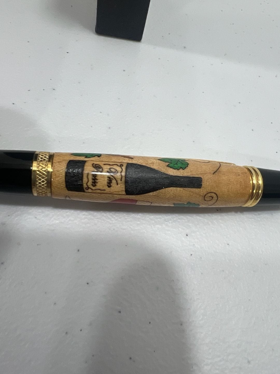 Handcrafted Wine-Themed Wood Ballpoint Pen with Schmidt Refill & Gift Box