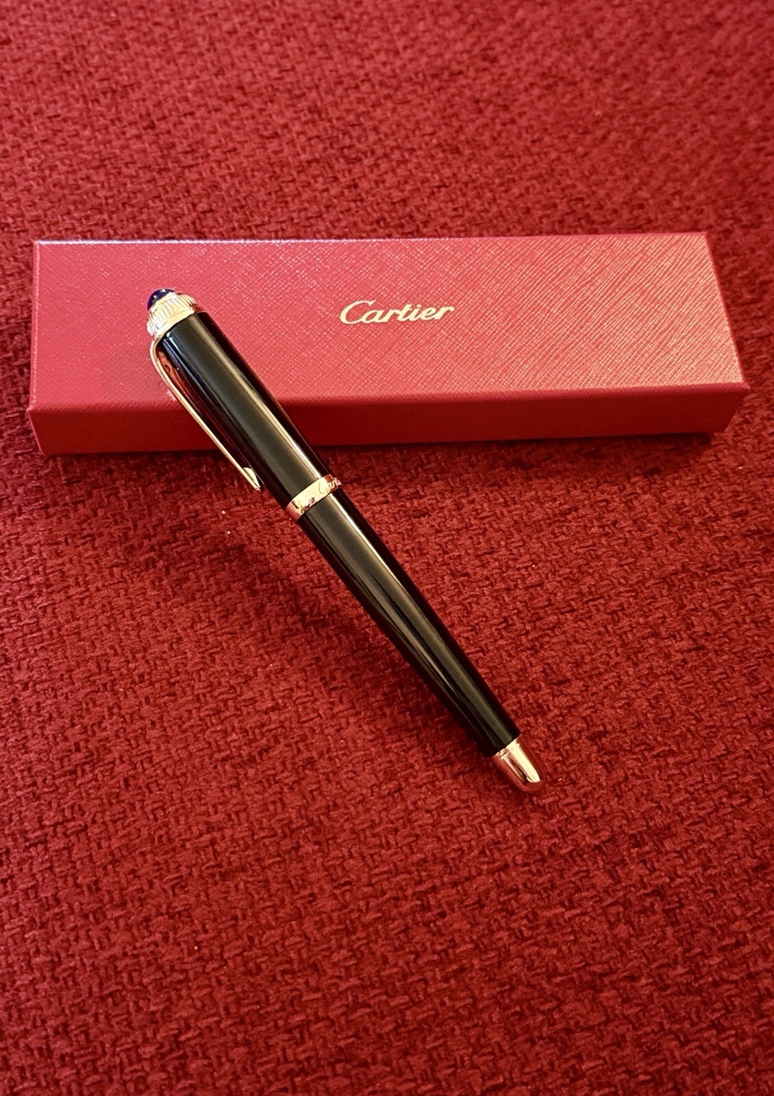 Cartier Yellow Gold Finish Rollerball Pen, Collectable Promotional Gift, AD Gift