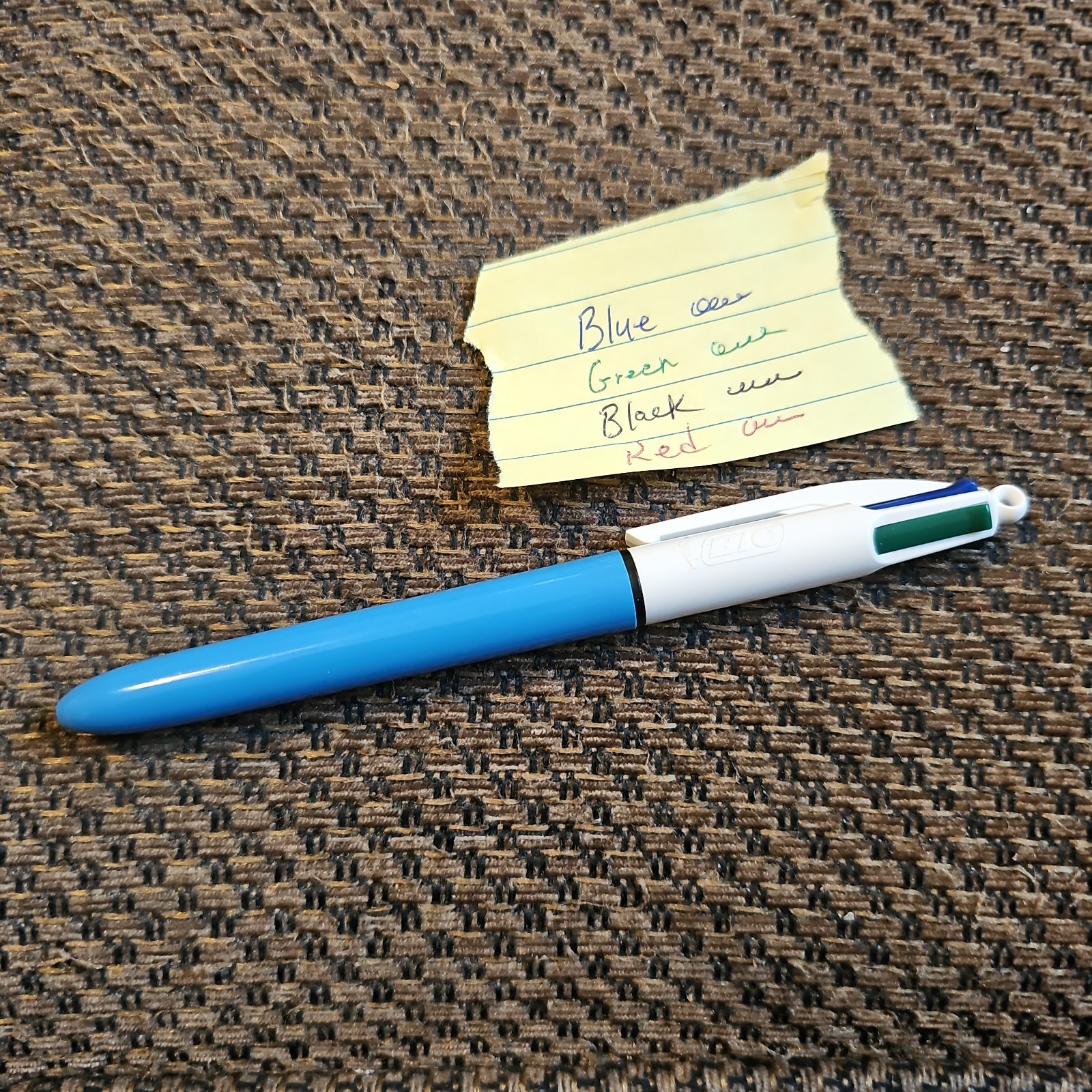 Vtg BIC MultiColor Pen Made in France Click Ballpoint Green Red Blue Black Works