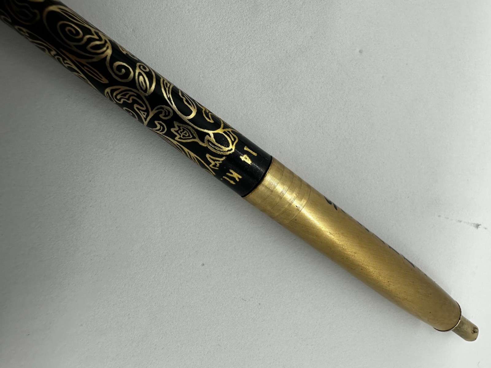 Vintage Arpege Perfumed Writing Pen Set 14 KT Gold Filigree with Case