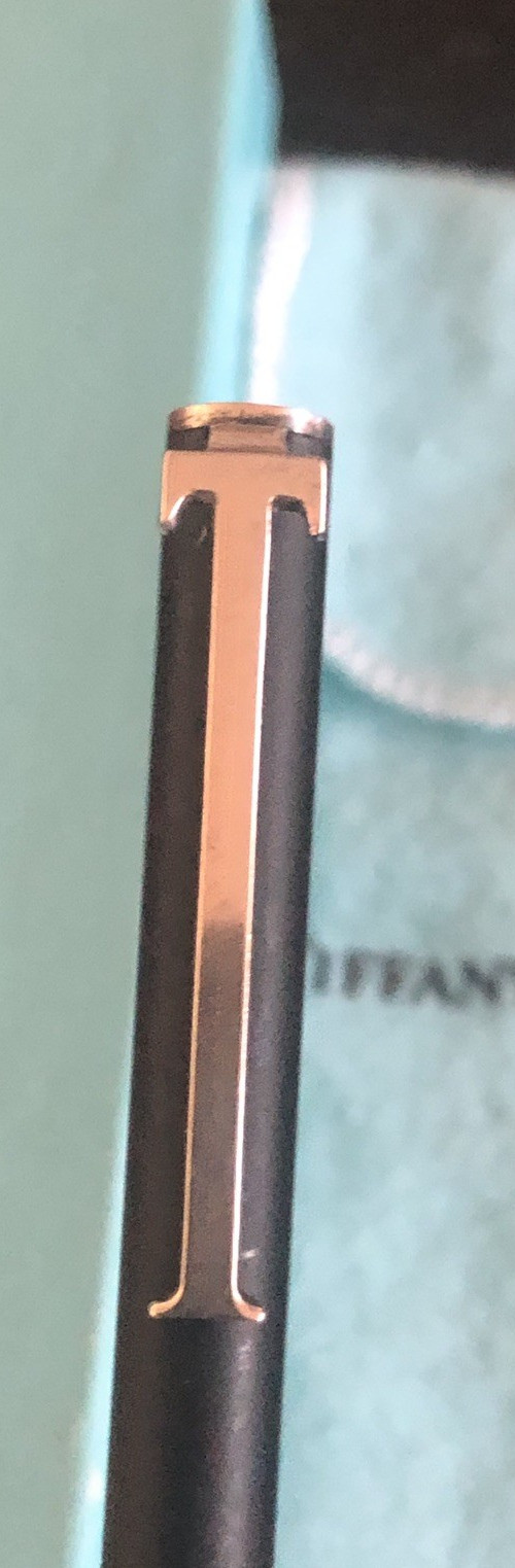 Original Tiffany & Co. Sterling Silver 925 & Black Matte T- Clip Pen And Box