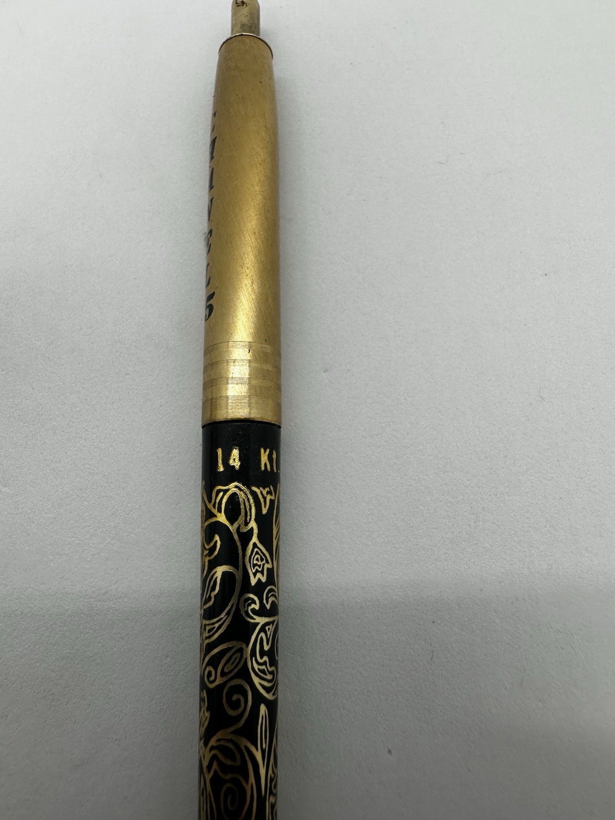 Vintage Arpege Perfumed Writing Pen Set 14 KT Gold Filigree with Case