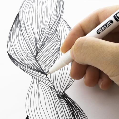 BAZIC Fiero Red Color Fiber Tip Fineliner 2 Count (Pack of 1) Red (4-count)