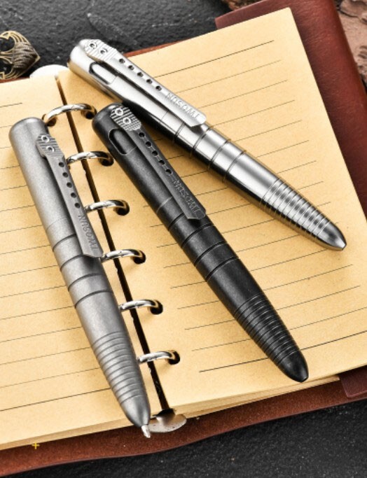 New Practical Titanium Alloy Pocket Ball Pen Signature EDC Pens w/ 5 G2 Refills