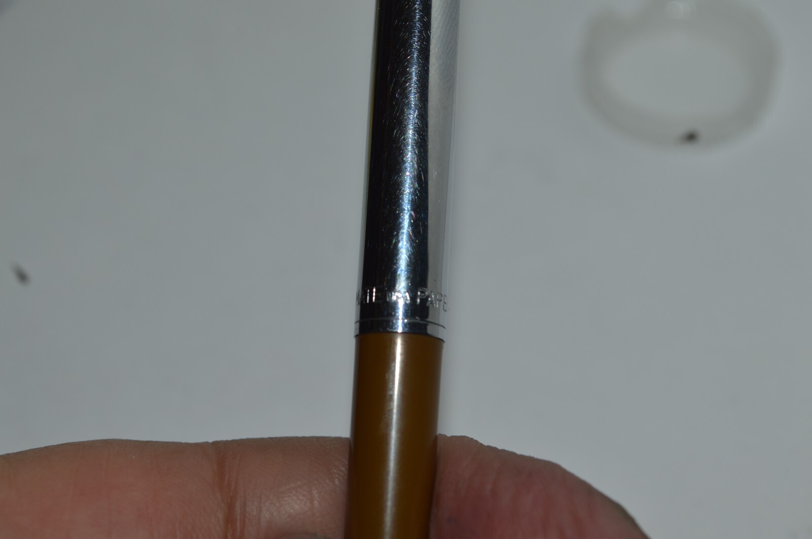 PAPER MATE Profile Slim Grip Ballpoint Pen Brown-Chrome Barrel Made In USA 1990s