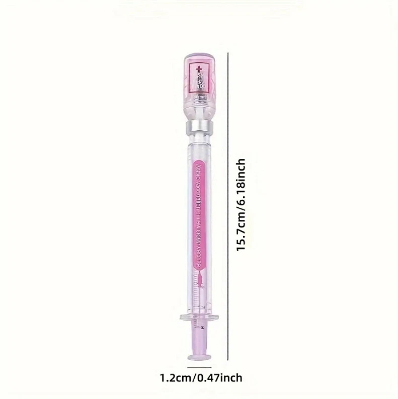 10PCS Random Color Belt Syringe Shaped Gel Neutral Pen, Signature Ballpoint Pen