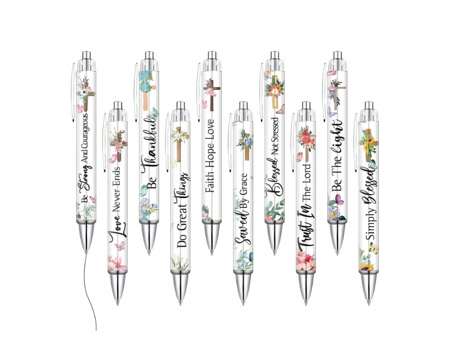 10 Pcs Christian Pens For Women Religious Ink Pens
