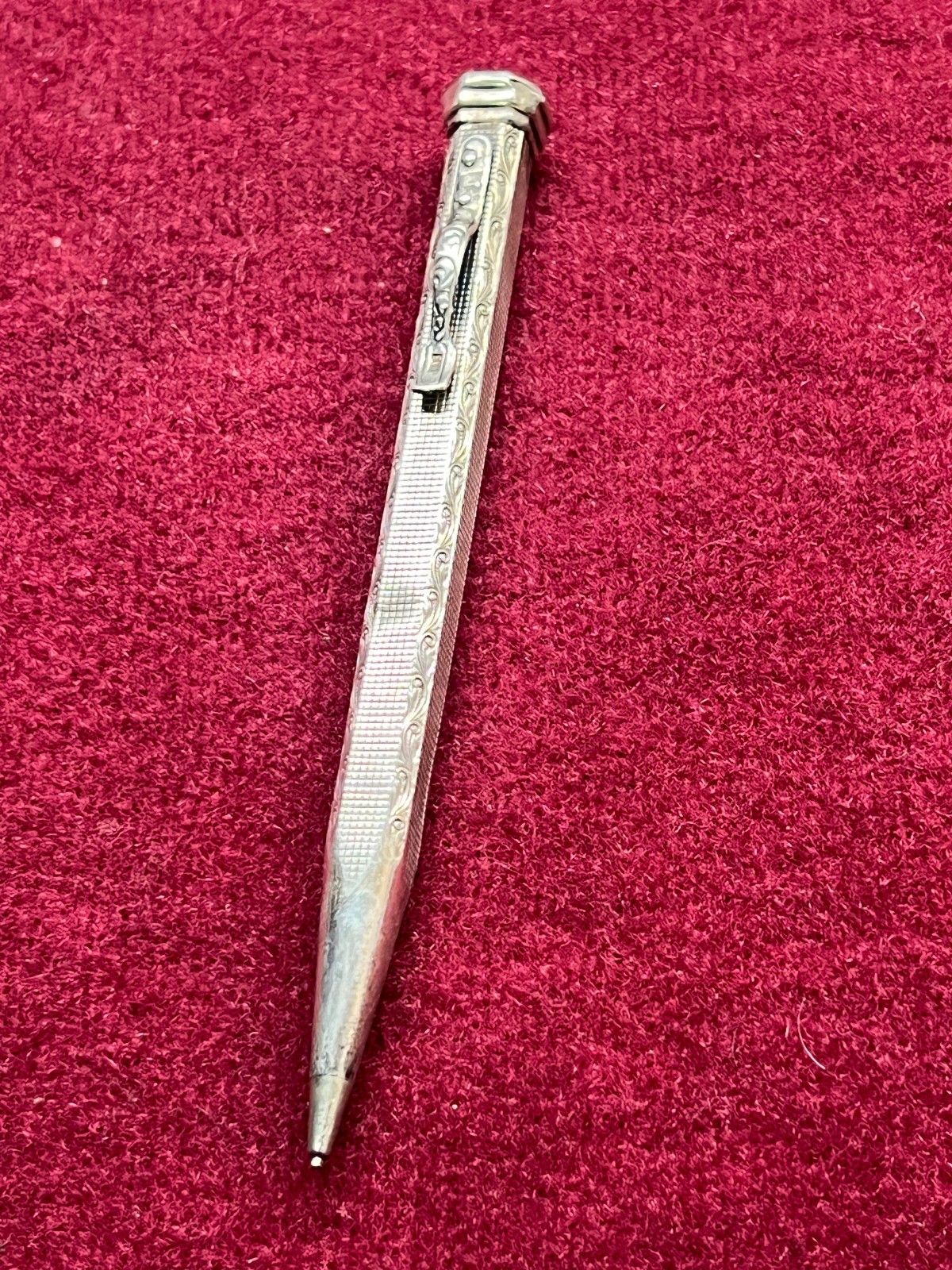 Vintage Agfa German .835 Solid Silver Pencil Engraved 4.3″