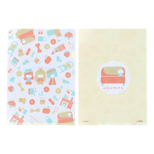 Sun-Star Stationery Mizutama Clear File Set of 3 Pink and Yellow S2176327