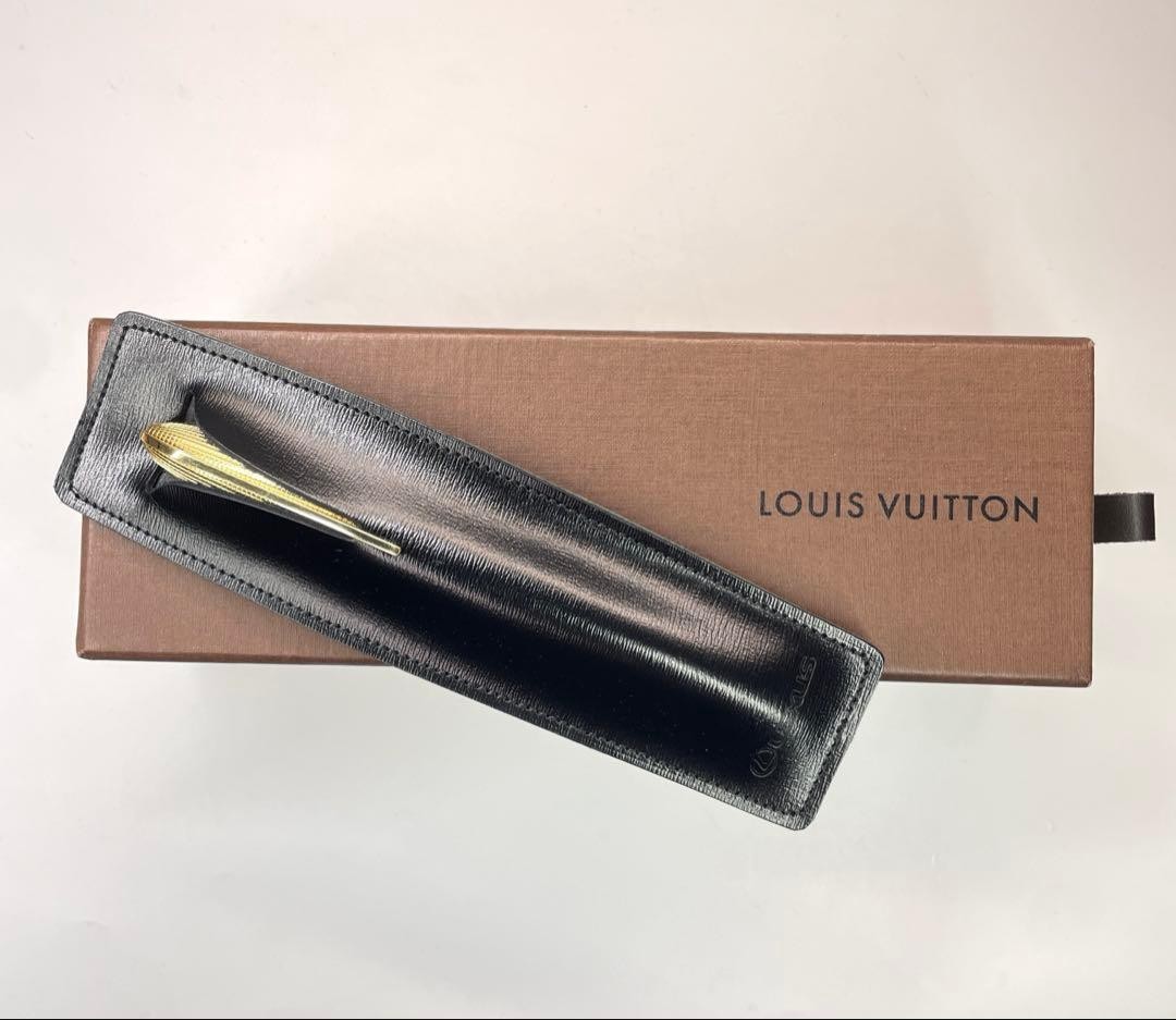 Louis Vuitton LV Ballpoint Pen Metal Unisex Used Gold Trim