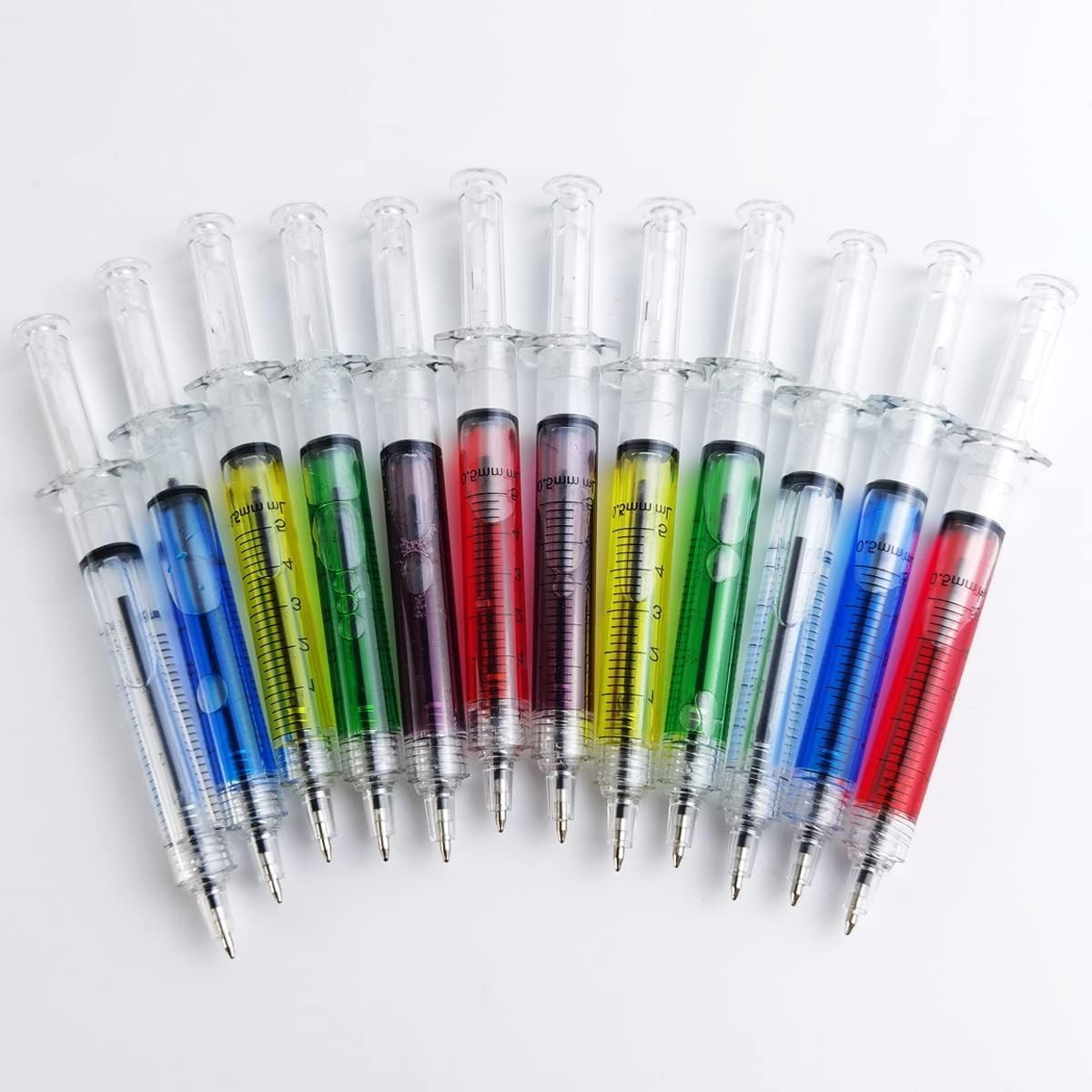 36PCS OR 24PCS Syringe Pens Retractable Fun Multi Color Novelty Pen for Nurses,