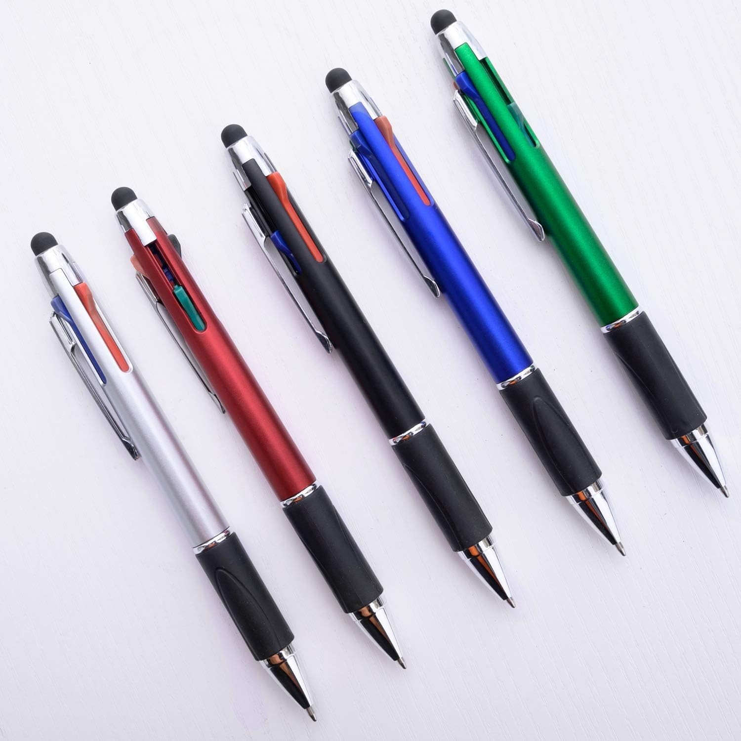 4-Color Ballpoint Pen Multi Colored Pens in One Medium Point (1.0Mm) Touch Scree