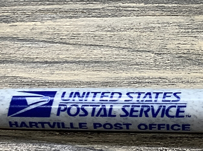 Vintage Pen USPS United States Postal Service Hartville Gray Silver