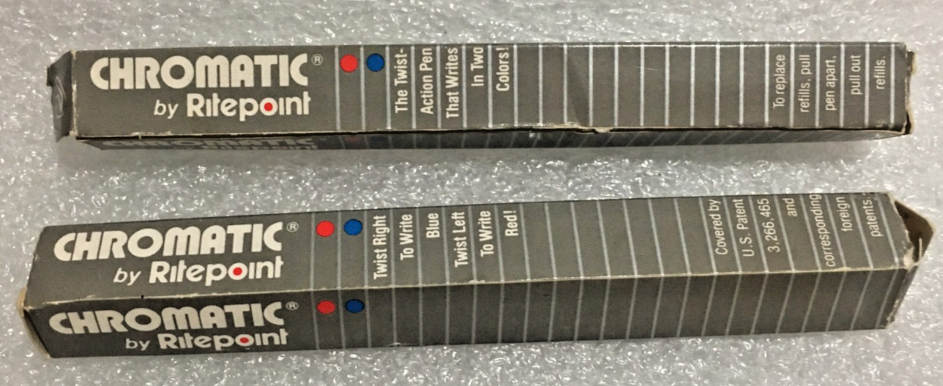 Lot of 2 Chromatic Vintage 2 in 1 Multi Color Pen Gold Advertising USA (DRY INK)