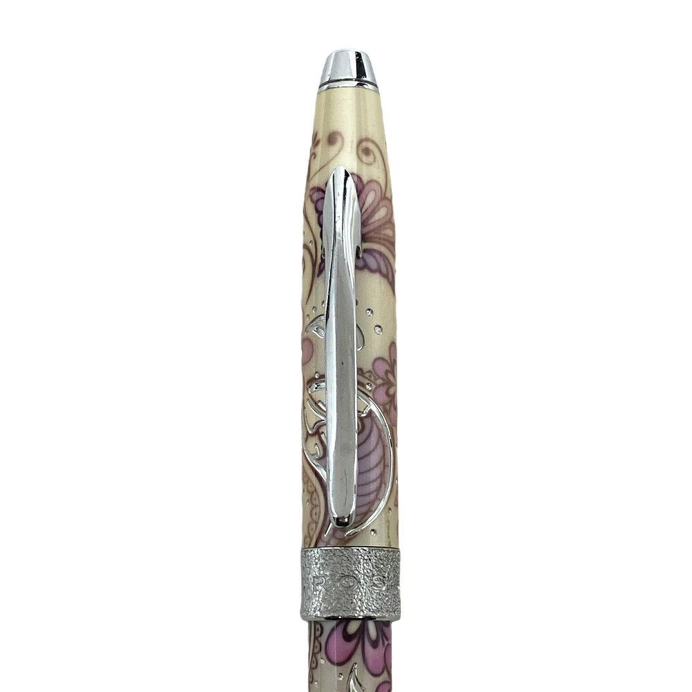 Cross Botanica Ballpoint Pen Botanical Pattern Silver Pink Purple Twist