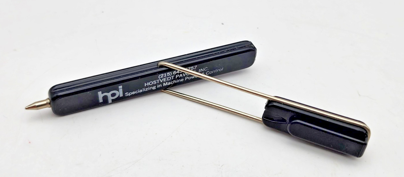 Vintage Unique Flat Plastic Advertisement Ballpoint Pen with Flip Over Cap